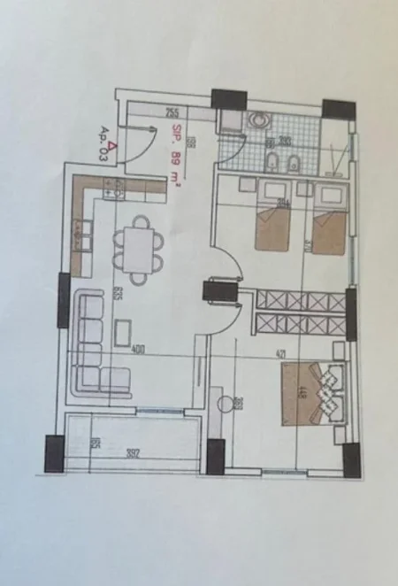 Tirane, shitet apartament 1+1+Ballkon Kati 3, 