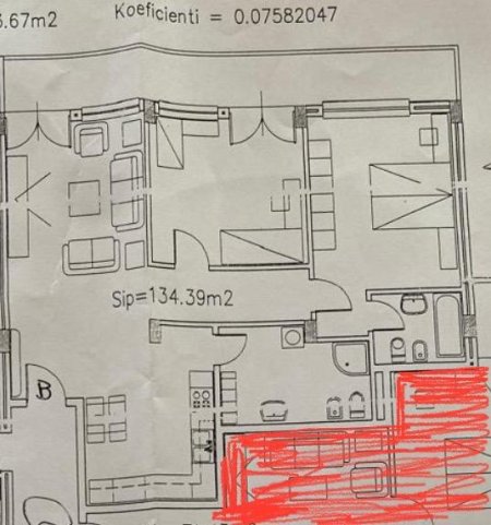 Tirane, shitet apartament 2+1+Aneks+Ballkon Kati 5, me134 m² (Rruga Bill Klinton)