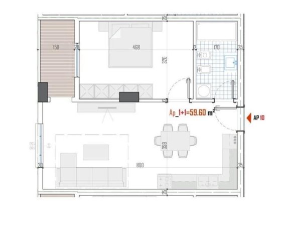 Tirane, shitet apartament 1+1+Ballkon Kati 1, 68 m² 64.600 € (Lidhja e Prizrenit)