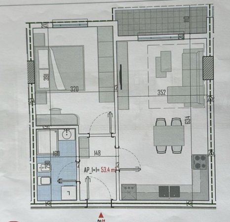Tirane, shitet apartament 1+1+Ballkon Kati 1, 62 m² 53.900 € (Bulevardi Blu)