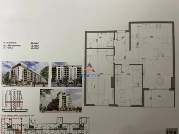 Tirane, shitet apartament 2+1 Kati 5, 98 m² 