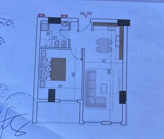 Tirane, shitet apartament 1+1 Kati 4, 85.500 € 