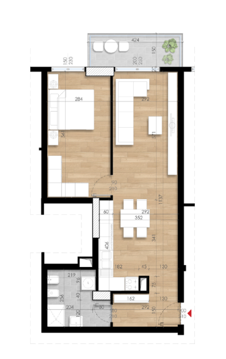 Tirane, shitet apartament 1+1 Kati 9, 79 m²