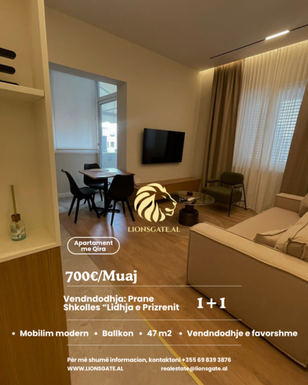 Tirane, jepet me qera apartament 1+1 Kati 4, 43 m² 700 € (Rruga Barrikadave)