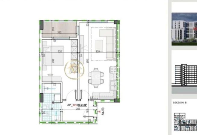 Tirane, shitet apartament 1+1 Kati 5, 70 m² 56.000 € (Kamez)