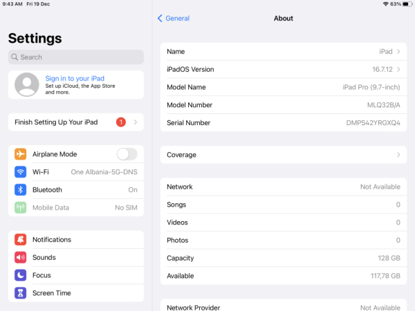 Tirane, shes iPad iPad Pro 9,7 inch