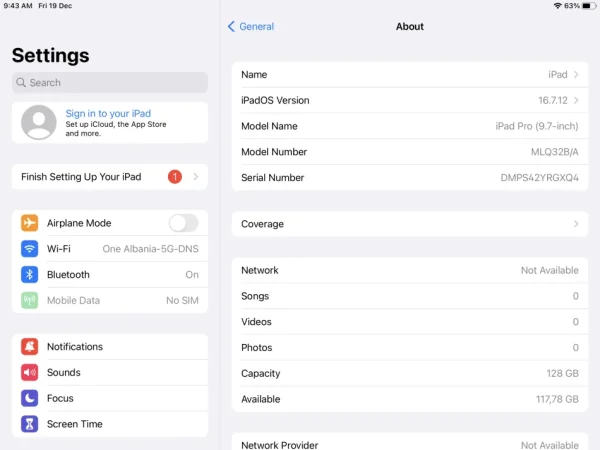 Tirane, shes iPad Pro 9,7 inch