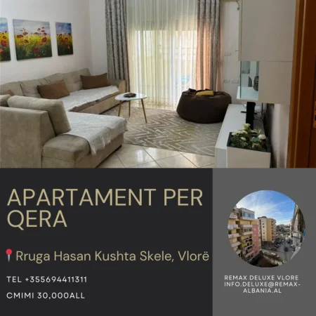Vlore, jepet me qera apartament 2+1+Ballkon Kati 6, 85 m² 30.000 € (Rruga Hasan Kushta Skele, Vlorë)