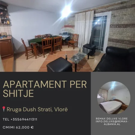 Vlore, shitet apartament 1+1 Kati 5, 57 m² 62.000 € (Qendër Qyteti, Rruga Dush Strati, Vlorë)