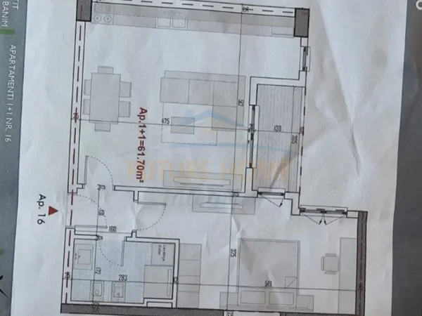 Tirane, shitet apartament 1+1 Kati 2, 71 m² 71.260 € (Paskuqan, RindSide Residence)