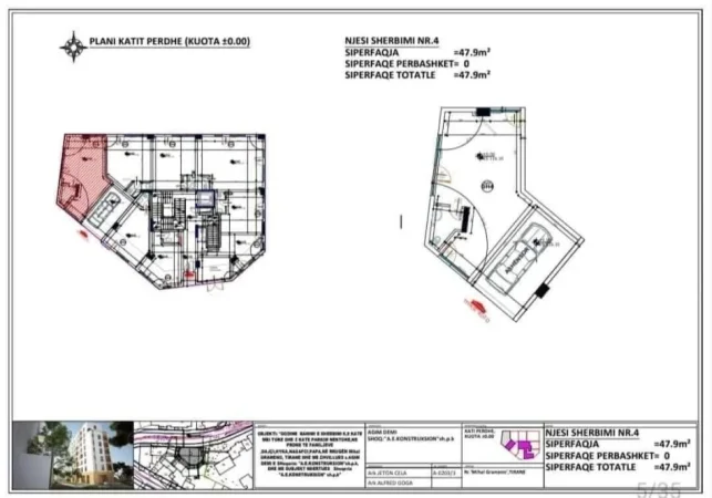 Tirane, Liste me oferta dyqan Kati 0, 54 m² 