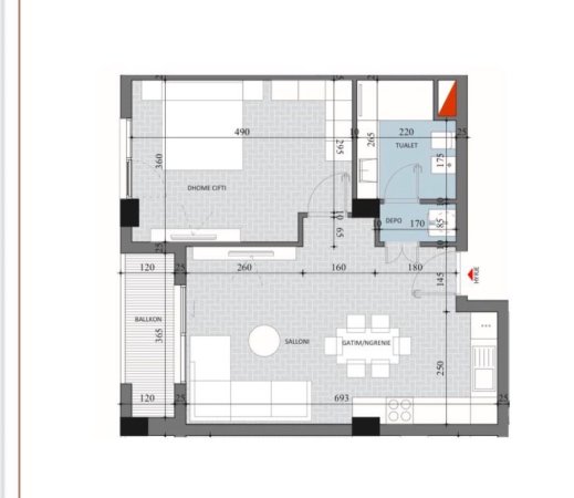 Tirane, shitet apartament 1+1+Ballkon , 73 m² 72.870 € (Diellon 2 Residence, Paskuqan)