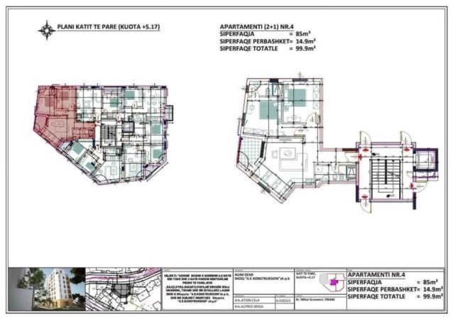 Tirane, shitet apartament 2+1+Aneks+Ballkon Kati 1, 100 m² 