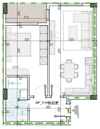 Tirane, shes apartament 1+1 Kati 5, 73 m² 58.000 € (Rruga Teuta)