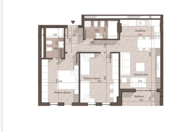 Tirane, shitet apartament 2+1+Ballkon Kati 7, 100 m² 115.000 € (Univers City Apartament 2+1+2 I Perfunduar Prane Parkut)