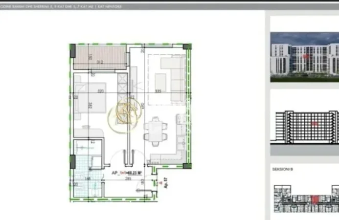 Tirane, shitet apartament 1+1 Kati 5, 70 m² 56.000 € (Kamez)