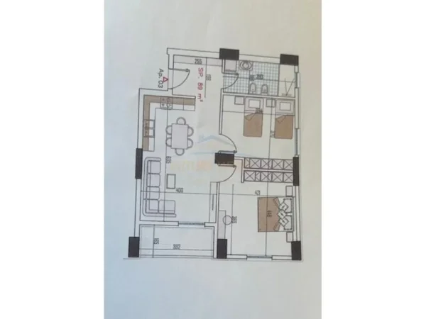 Tirane, shitet apartament 2+1+Ballkon Kati 5, 103 m² 118.850 € (Babrru "Monark Residence", Tiranë.)