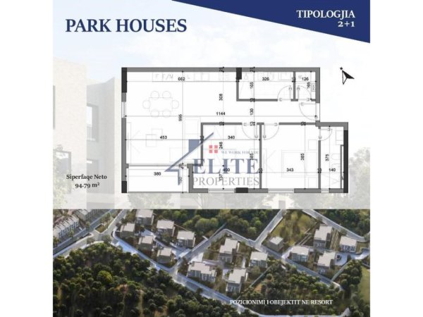 Tirane, shitet apartament 2+1+Ballkon Kati 1, 112 m² 206.923 € (Park House Residence)