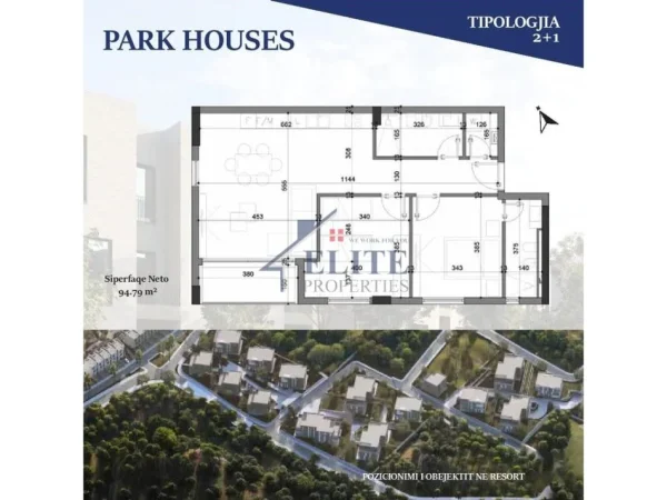 Tirane, shitet apartament 2+1+Ballkon Kati 1, 112 m² 206.923 € (Park House Residence)