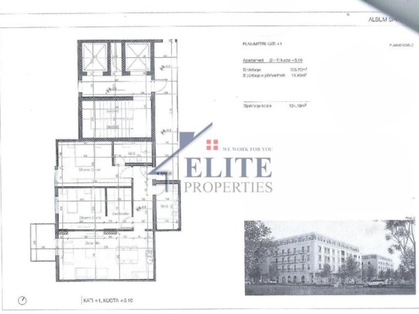 Tirane, shitet apartament 2+1+Ballkon Kati 1, 124 m² (Porta Tirana e Re, Sauk i vjeter)