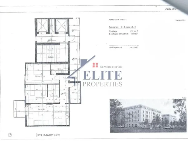 Tirane, shitet apartament 2+1+Ballkon Kati 1, 124 m² (Porta Tirana e Re, Sauk i vjeter)