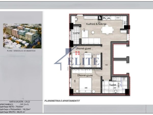 Tirane, shitet apartament 2+1+Ballkon , 98 m² 157.270 € (Splendor Residence)