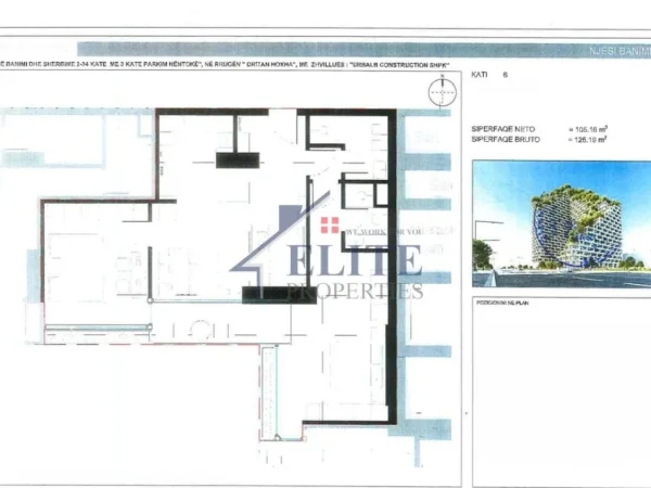 Tirane, shitet apartament 2+1+Ballkon Kati 6, 126 m² 252.380 € (Lion Park 2, Zogu i Zi)