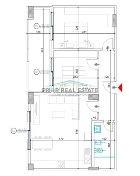 Tirane, shitet apartament 2+1 Kati 3, 104 m² 18.900.000 ALL (Liqeni i Thate)