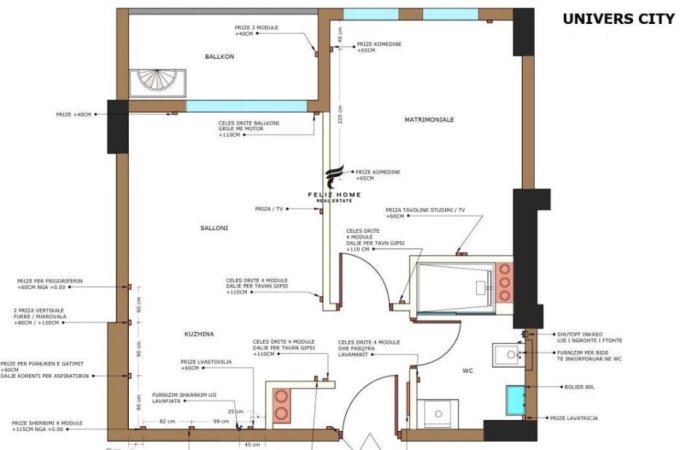 Tirane, shitet apartament 1+1 , 59 m² 78.000 € (UNIVERS CITY)