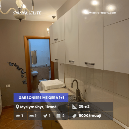 Tirane, jepet me qera garsonier 1+1 Kati 2, 35 m² 500 € (Myslym Shyr)