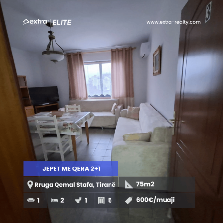 Tirane, jepet me qera apartament 2+1 , 75 m² 600 € (Rruga Qemal Stafa)