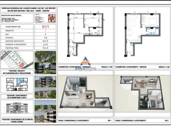 Tirane, shitet apartament 2+1 Kati 1, 100 m² 152.000 € 