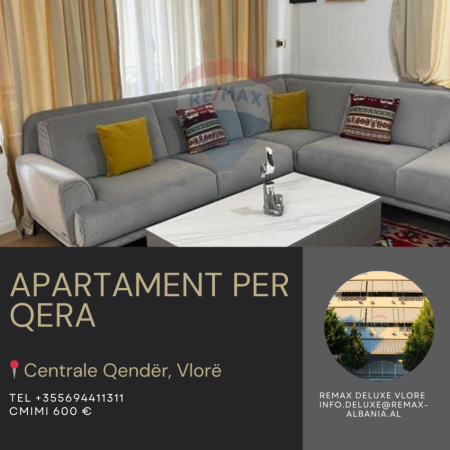 Vlore, jepet me qera apartament 2+1 Kati 3, 120 m² 600 € (Centrale,Vlore)