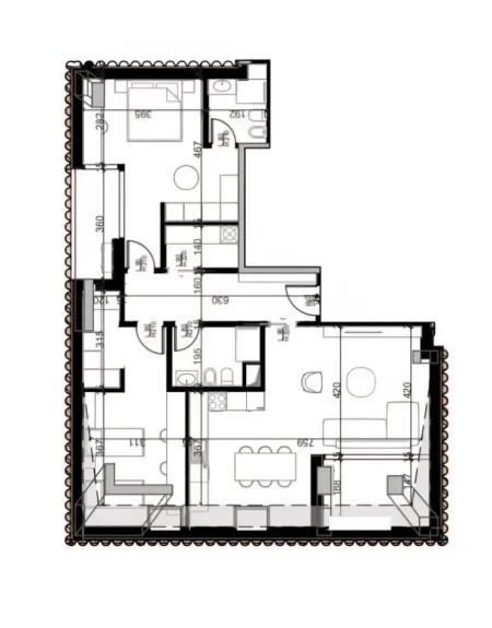 Tirane, shes apartament 2+1+Ballkon Kati 13, 175 m² 559.000 € (Rruga Fortuzi)