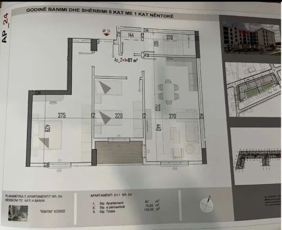 Tirane, shitet apartament 2+1 Kati 4, 102 m² 82.000 € (KAMEZ)
