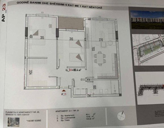 Tirane, shitet apartament 2+1 Kati 4, 106 m² 85.000 € (KAMEZ)