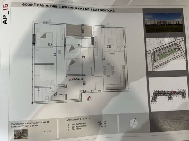 Tirane, shitet apartament 2+1 Kati 3, 111 m² 89.500 € (KAMEZ)