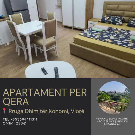 Vlore - Lungomare, jepet me qera garsonier 1+1 , 65 m² 250 € (Rruga Dhimitër Konomi, Vlore)