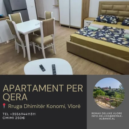 Vlore - Lungomare, jepet me qera garsonier 1+1 , 65 m² 250 € (Rruga Dhimitër Konomi, Vlore)