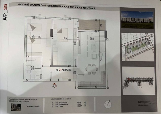 Tirane, shitet apartament 2+1 Kati 4, 105 m² 84.500 € (KAMEZ)