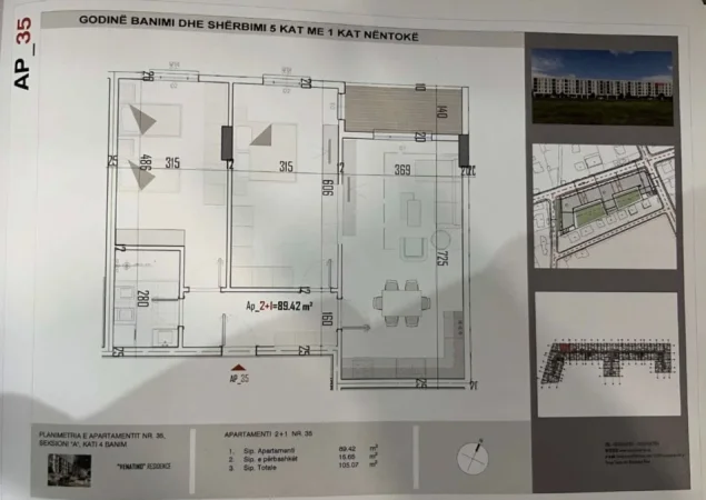 Tirane, shitet apartament 2+1 Kati 4, 105 m² 84.500 € (KAMEZ)