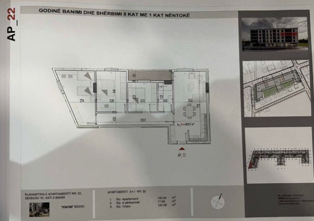 Tirane, shitet apartament 3+1 Kati 3, 120 m² 96.500 € (KAMEZ)