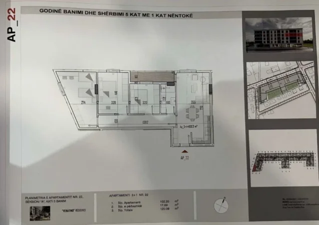 Tirane, shitet apartament 3+1 Kati 3, 120 m² 96.500 € (KAMEZ)