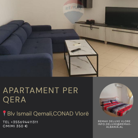Vlore, jepet me qera apartament 2+1+Ballkon Kati 3, 102 m² 350 € (Blv. Ismail Qemali,Conad, Vlore)