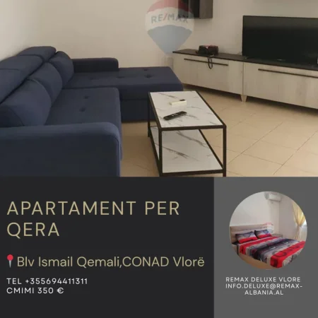 Vlore, jepet me qera apartament 2+1+Ballkon Kati 3, 102 m² 350 € (Blv. Ismail Qemali,Conad, Vlore)