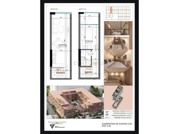 Golem, shitet apartament 1+1+Ballkon Kati 4, 68 m² 82.000 € 