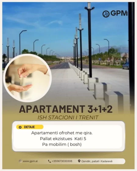 Tirane, jepet me qera apartament 3+1+2 Kati 5, 400 €