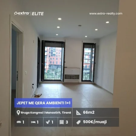 Tirane, jepet me qera ambjent biznesi Kati 3, 66 m² 500 € (Pazari i Ri)