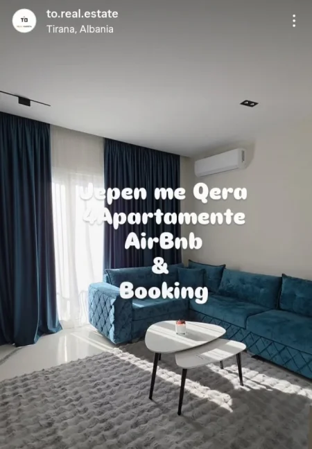 Tirane, jepet me qera apartament 1+1 Kati 2, 60 m² 