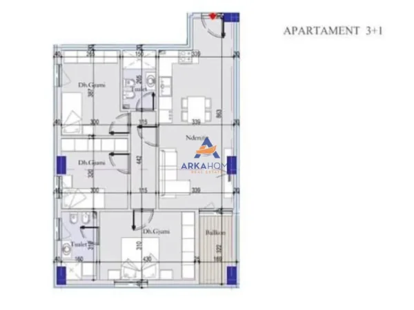 Tirane, shitet apartament 3+1 Kati 4, 82 m² 162.000 € 